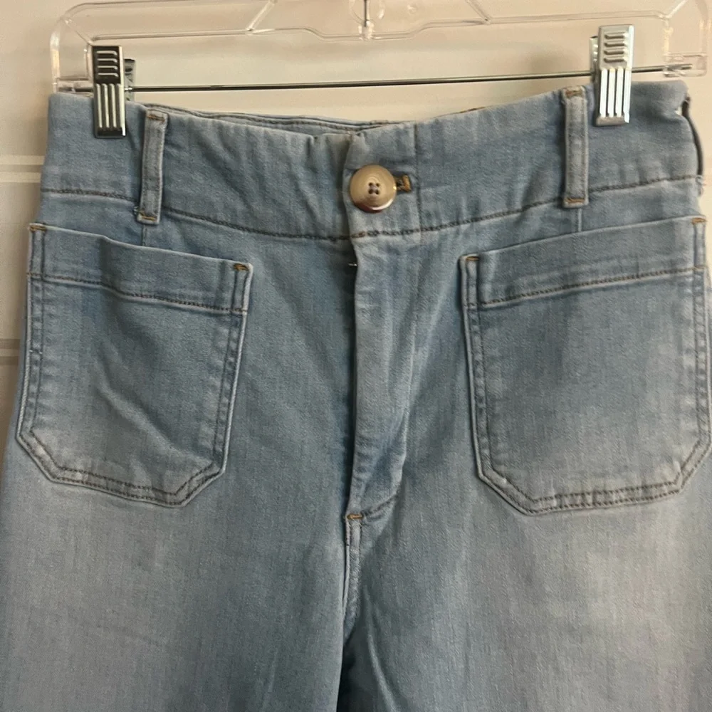 Anthropologie sz 28 Maeve Colette Light Wash Wide Leg Jeans high waisted - Picture 2 of 6